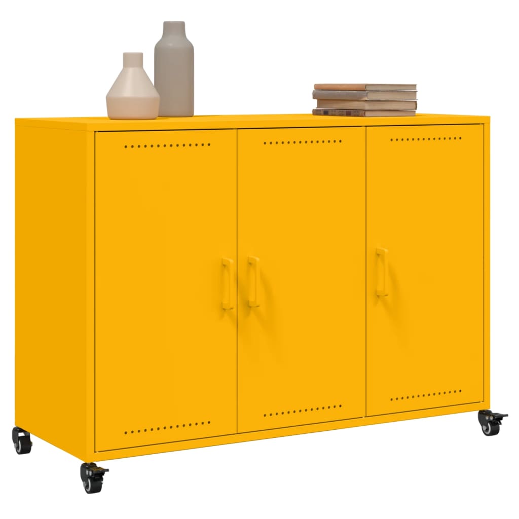 Sideboard Mustard Yellow 100.5x39x72 cm Steel
