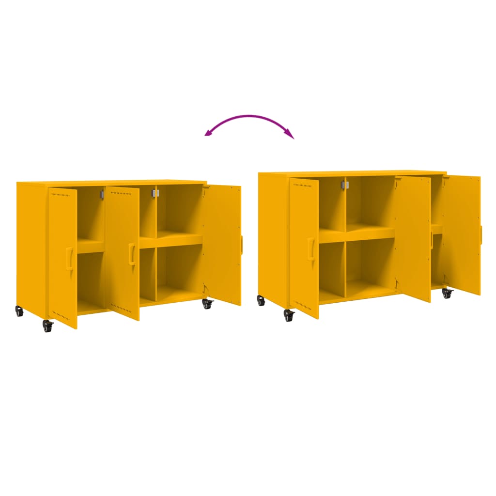 Sideboard Mustard Yellow 100.5x39x72 cm Steel