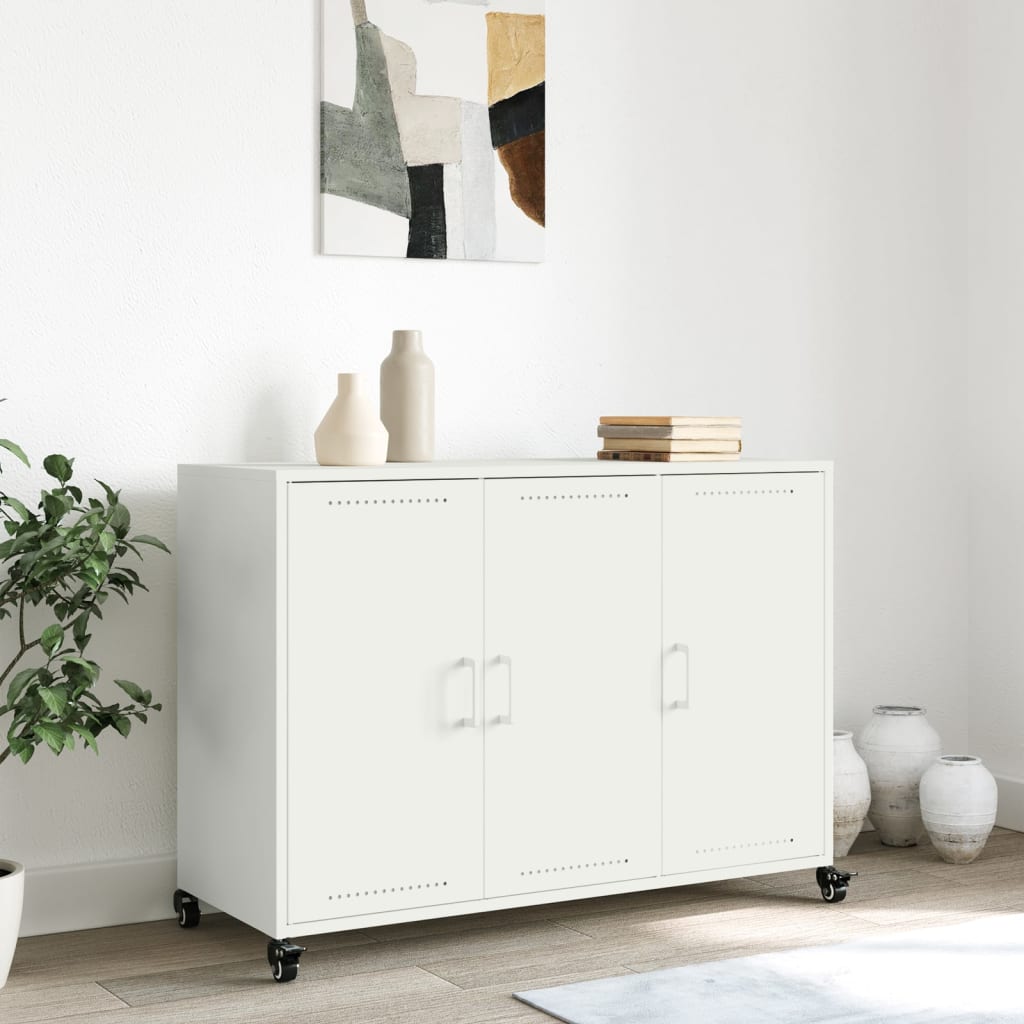 Sideboard White 100.5x39x72 cm Steel