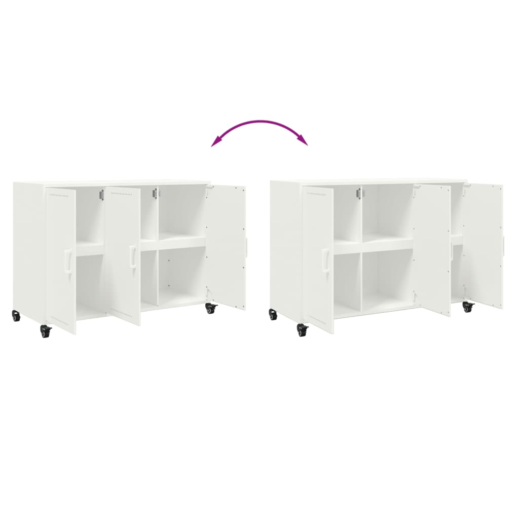 Sideboard White 100.5x39x72 cm Steel