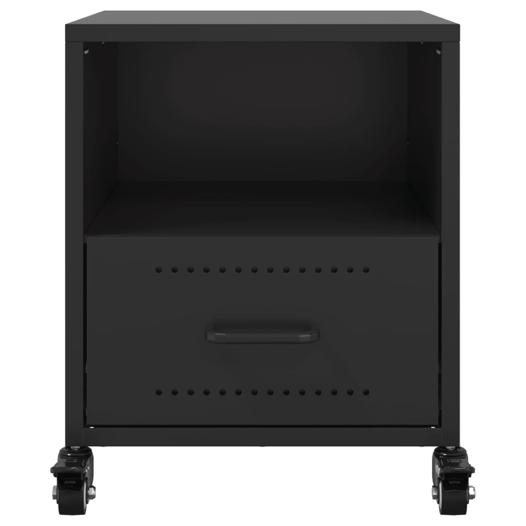 Bedside Cabinet Black 36x39x43.5 cm Steel