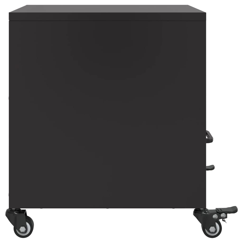 Bedside Cabinet Black 36x39x43.5 cm Steel