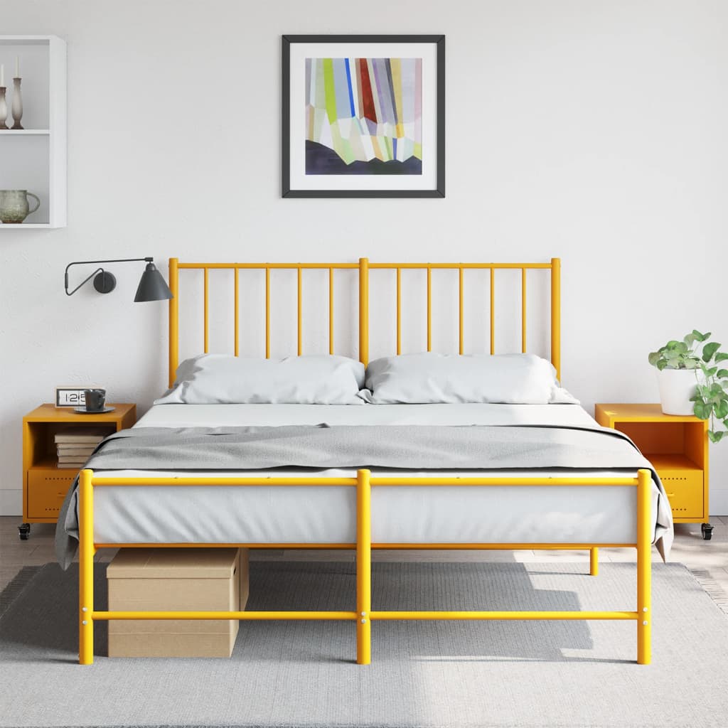 Bedside Cabinets 2 pcs Mustard Yellow 36x39x43.5 cm Steel