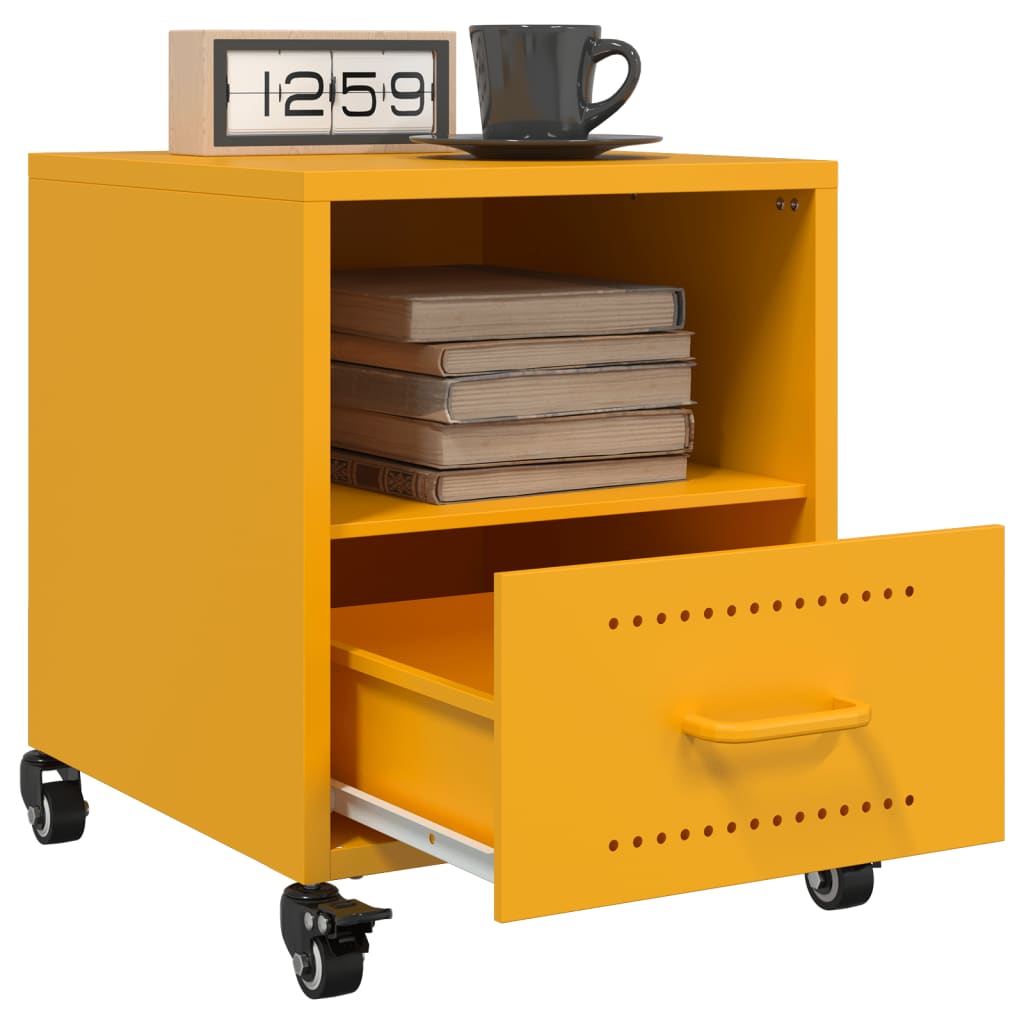 Bedside Cabinets 2 pcs Mustard Yellow 36x39x43.5 cm Steel