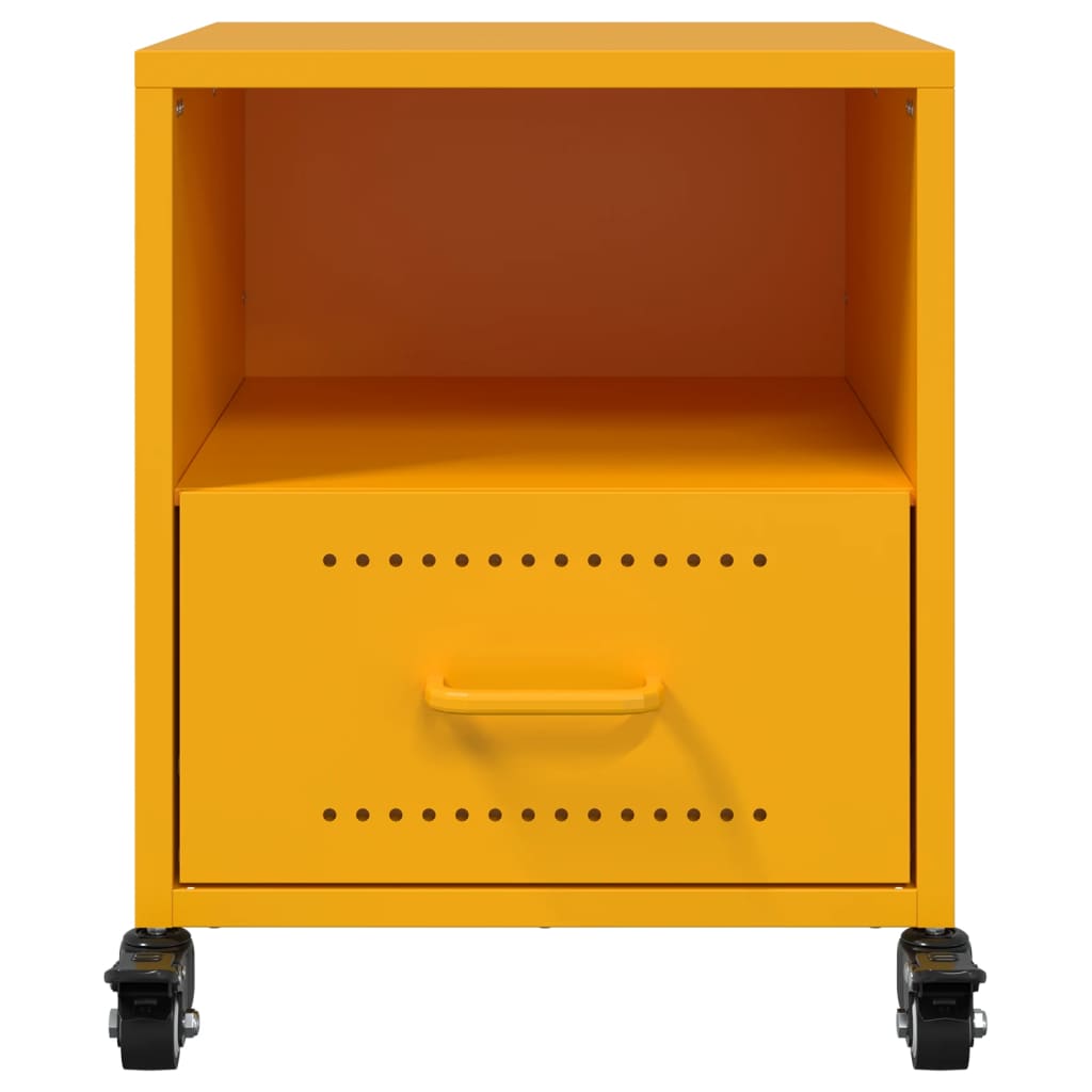 Bedside Cabinets 2 pcs Mustard Yellow 36x39x43.5 cm Steel