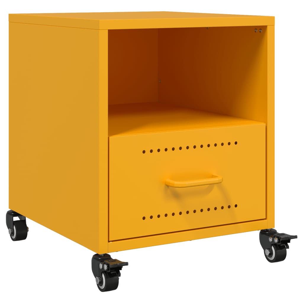 Bedside Cabinets 2 pcs Mustard Yellow 36x39x43.5 cm Steel