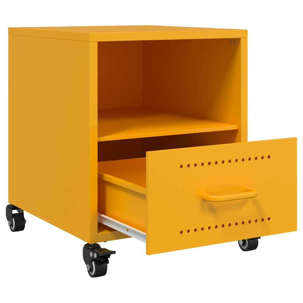 Bedside Cabinets 2 pcs Mustard Yellow 36x39x43.5 cm Steel