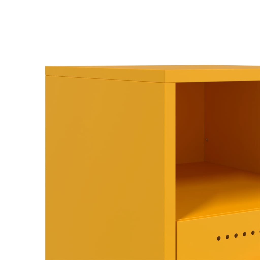 Bedside Cabinets 2 pcs Mustard Yellow 36x39x43.5 cm Steel