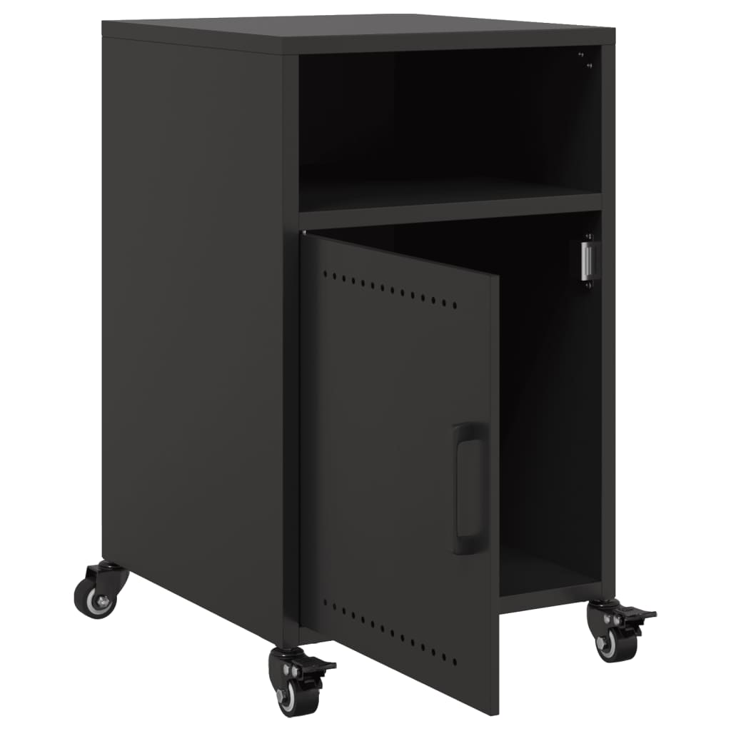 Bedside Cabinets 2 pcs Black 36x39x59 cm Steel