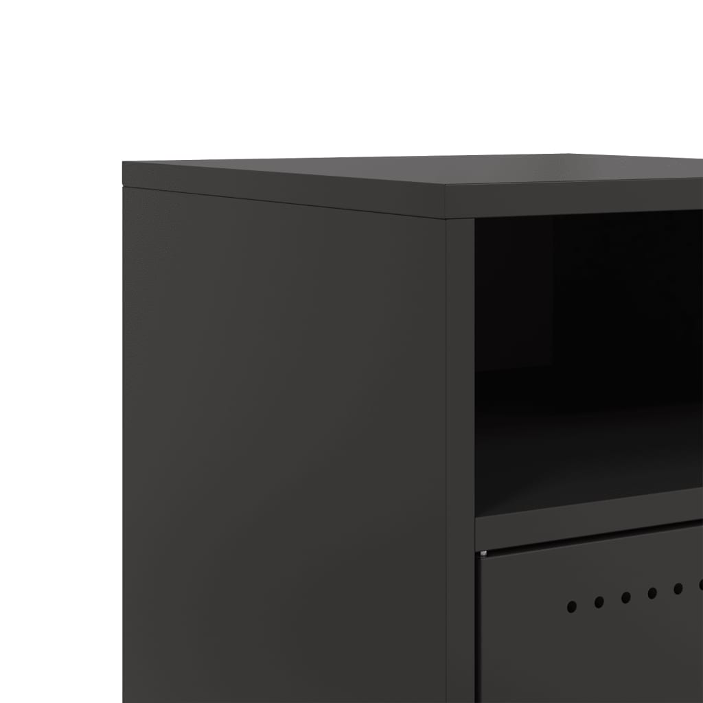 Bedside Cabinets 2 pcs Black 36x39x59 cm Steel