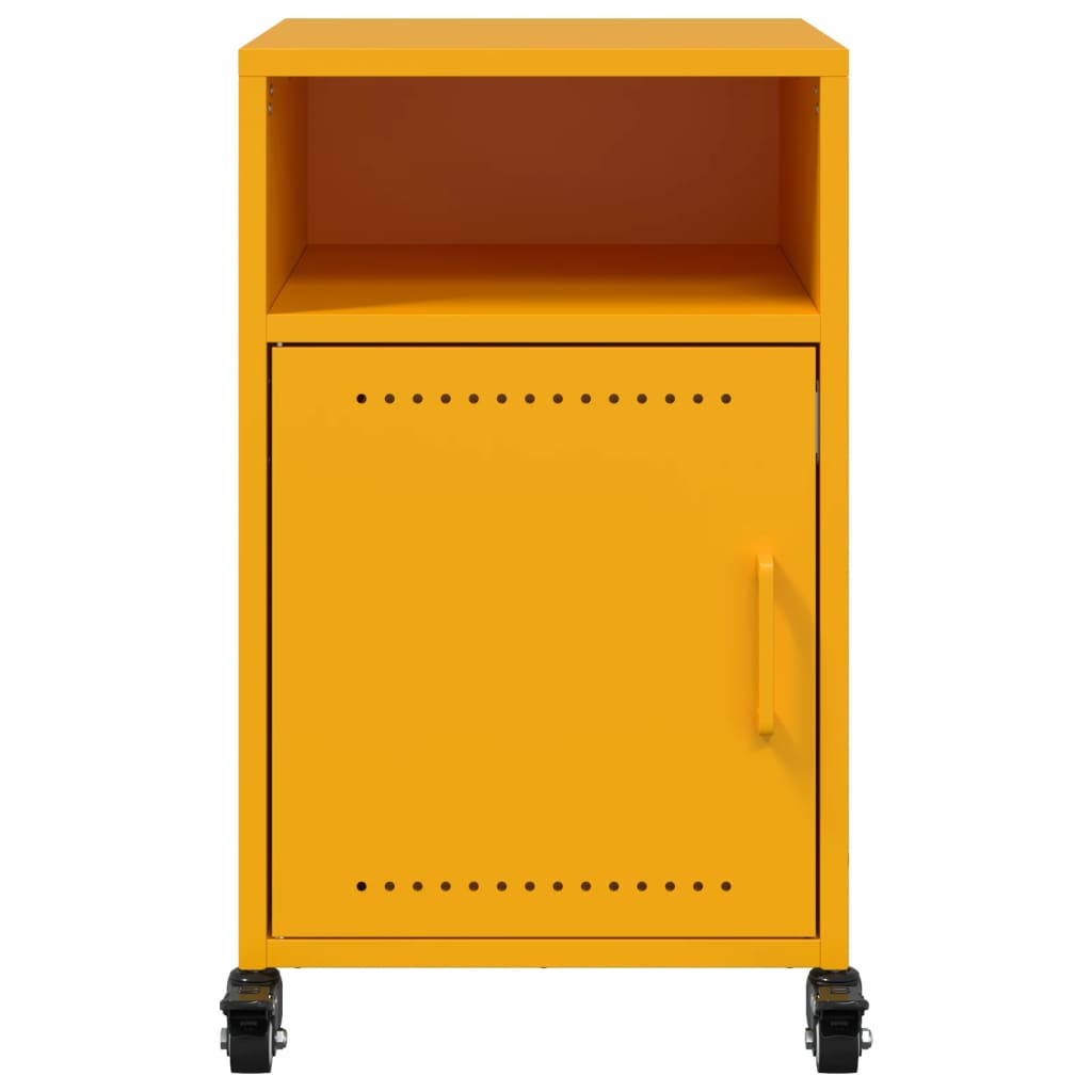 Bedside Cabinets 2 pcs Mustard Yellow 36x39x59 cm Steel