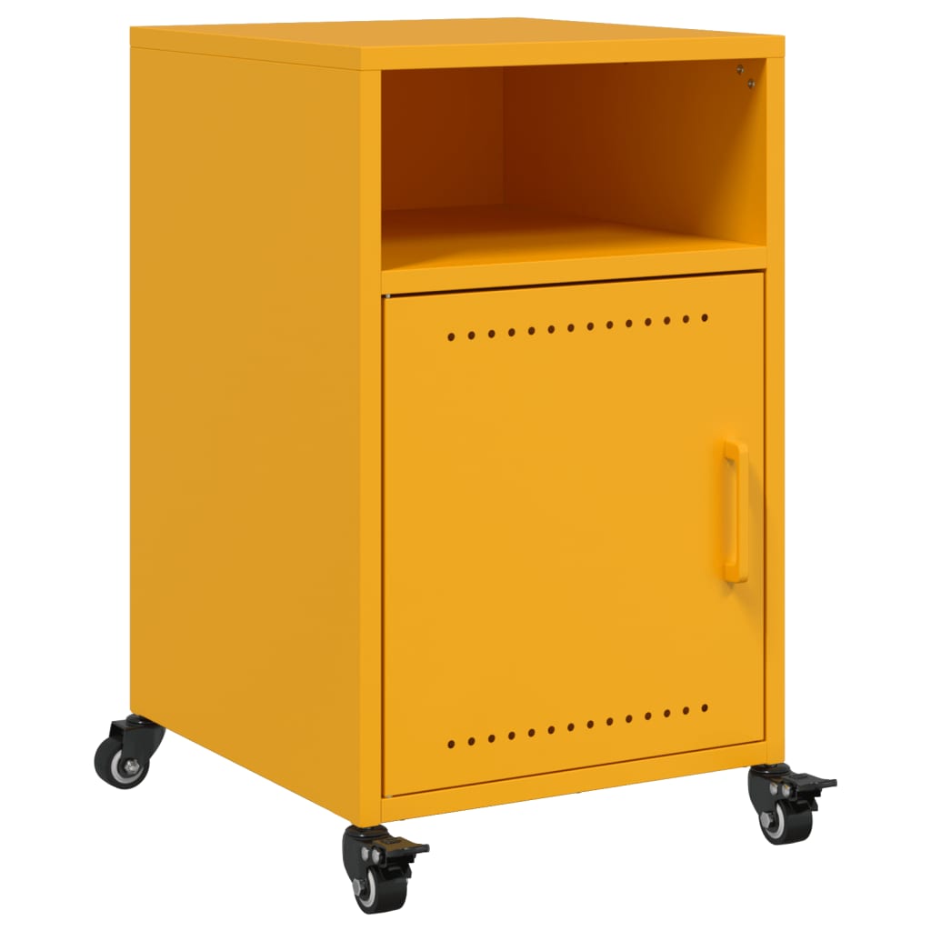 Bedside Cabinets 2 pcs Mustard Yellow 36x39x59 cm Steel