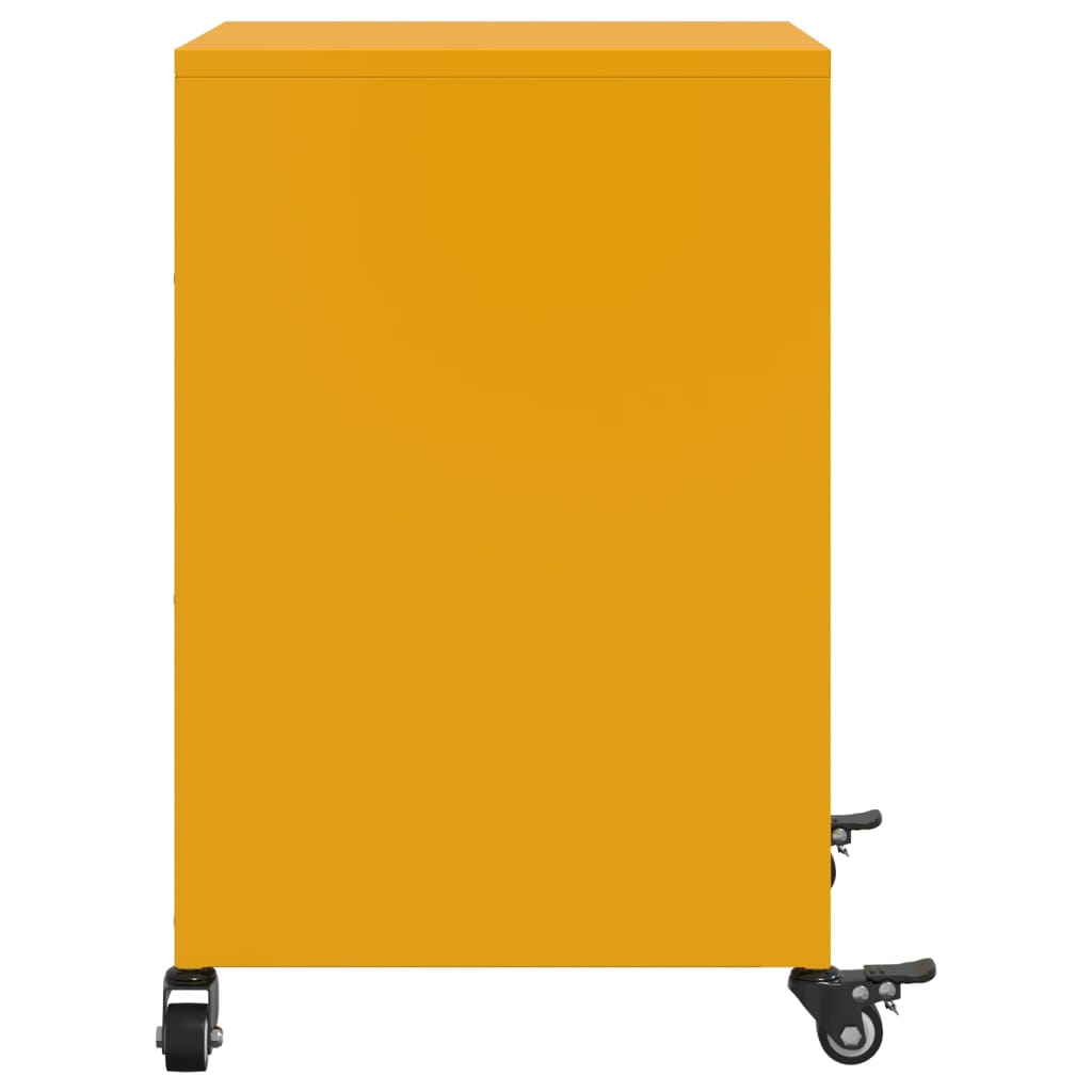 Bedside Cabinets 2 pcs Mustard Yellow 36x39x59 cm Steel