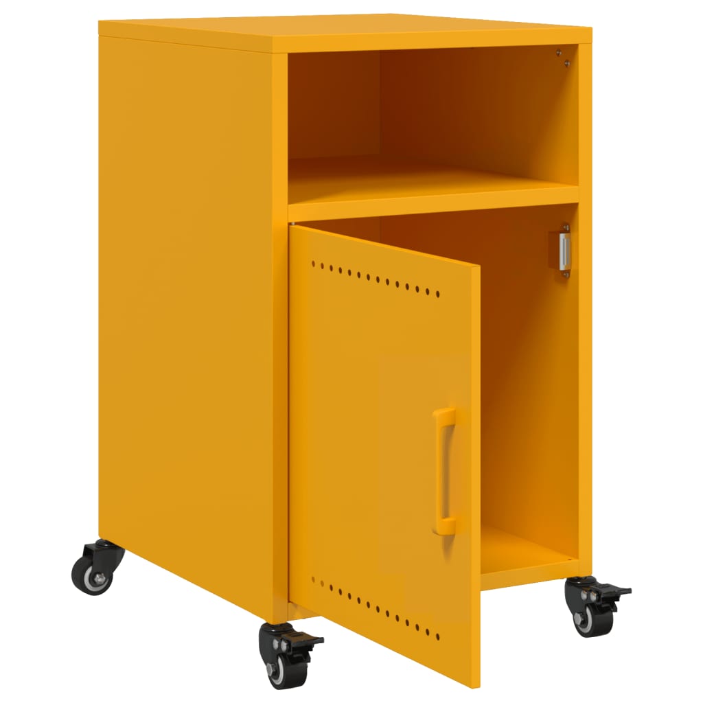 Bedside Cabinets 2 pcs Mustard Yellow 36x39x59 cm Steel