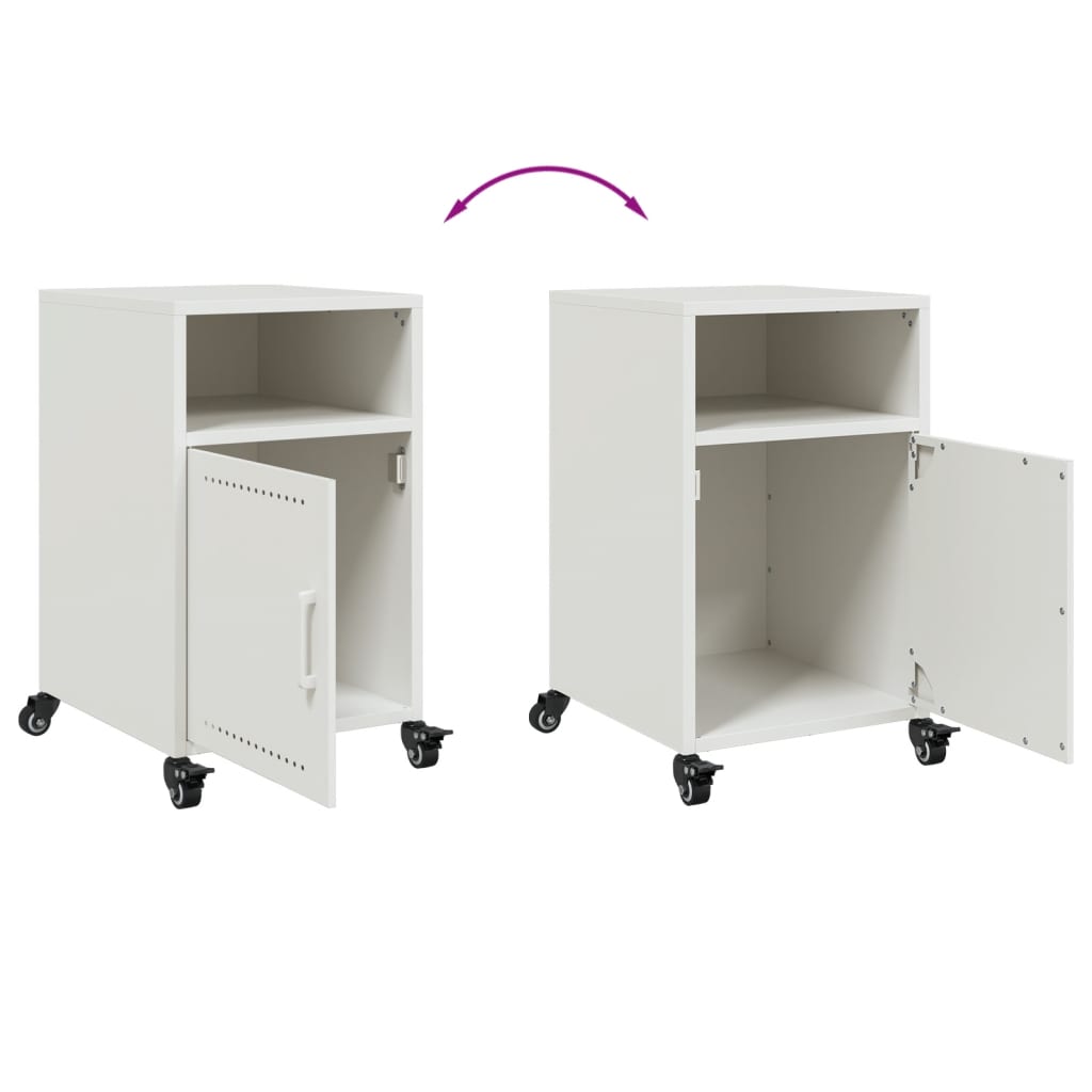Bedside Cabinets 2 pcs White 36x39x59 cm Steel