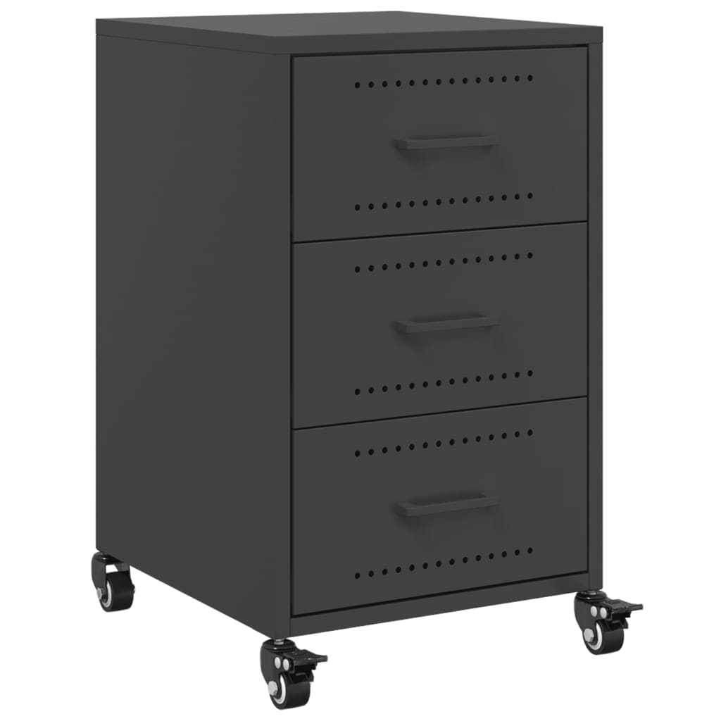 Bedside Cabinet Black 36x39x59 cm Steel