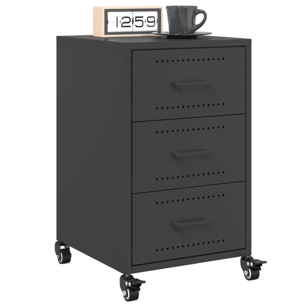 Bedside Cabinet Black 36x39x59 cm Steel