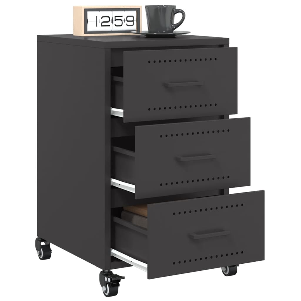 Bedside Cabinet Black 36x39x59 cm Steel