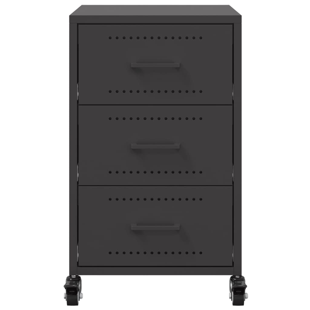 Bedside Cabinet Black 36x39x59 cm Steel