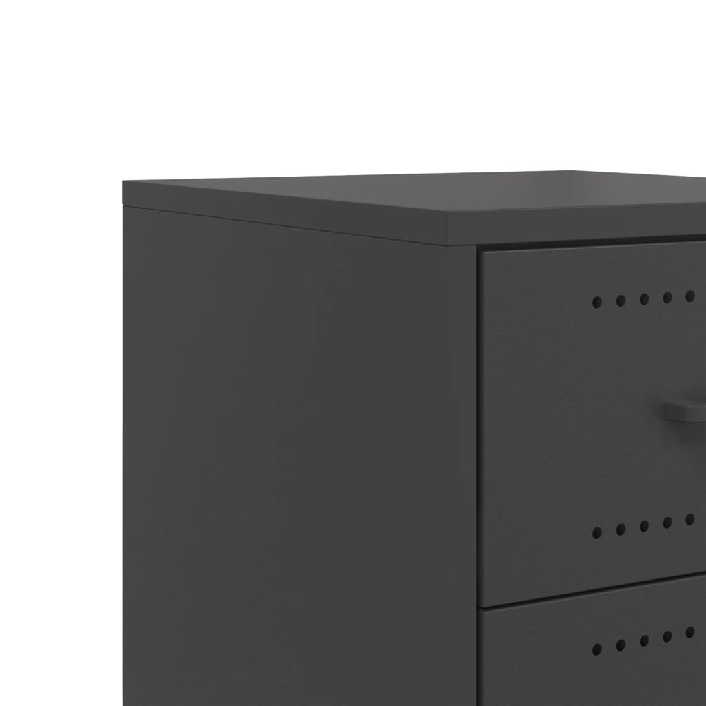 Bedside Cabinet Black 36x39x59 cm Steel