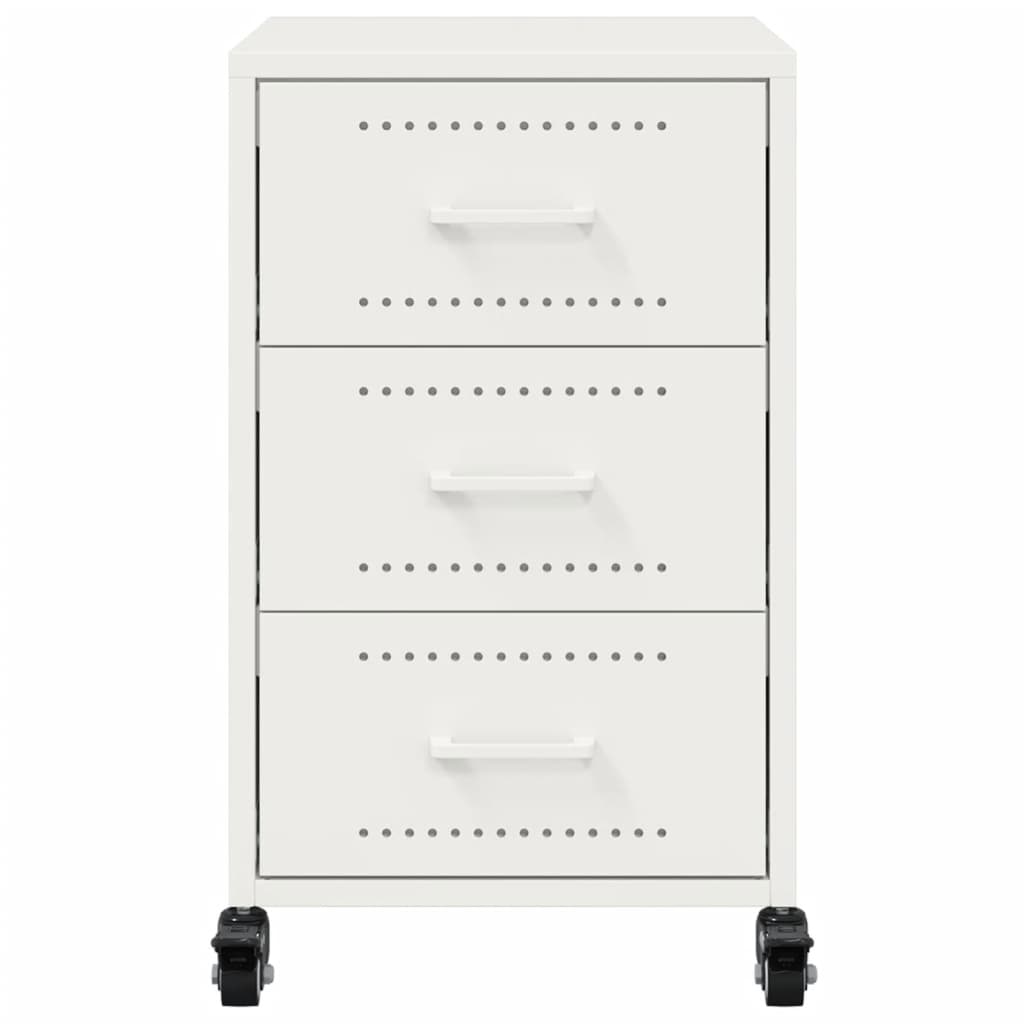 Bedside Cabinet White 36x39x59 cm Steel