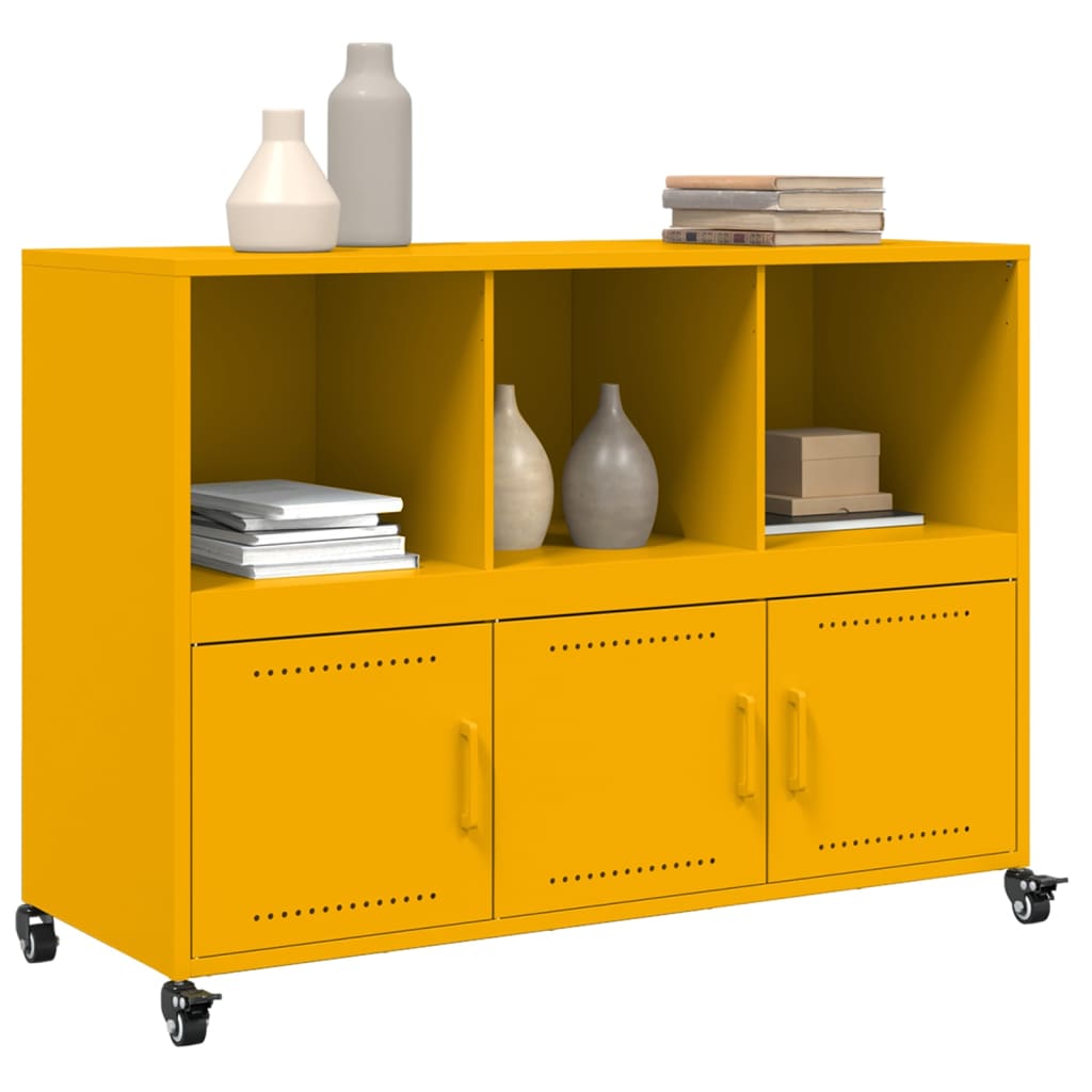 Sideboard Mustard Yellow 100.5x39x72 cm Steel