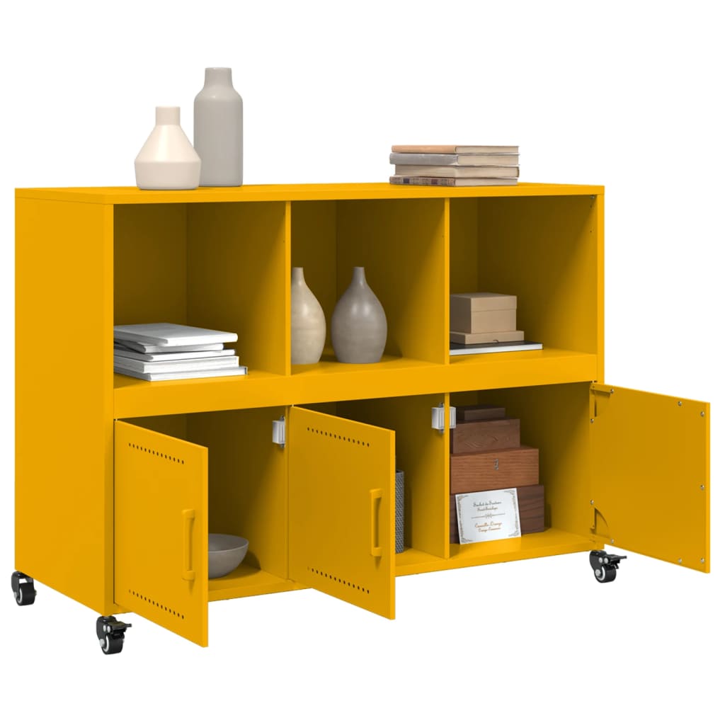 Sideboard Mustard Yellow 100.5x39x72 cm Steel
