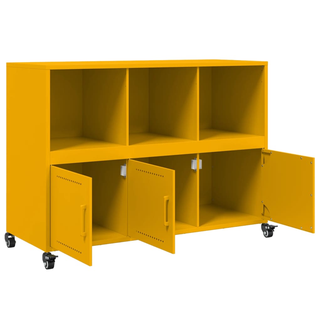 Sideboard Mustard Yellow 100.5x39x72 cm Steel