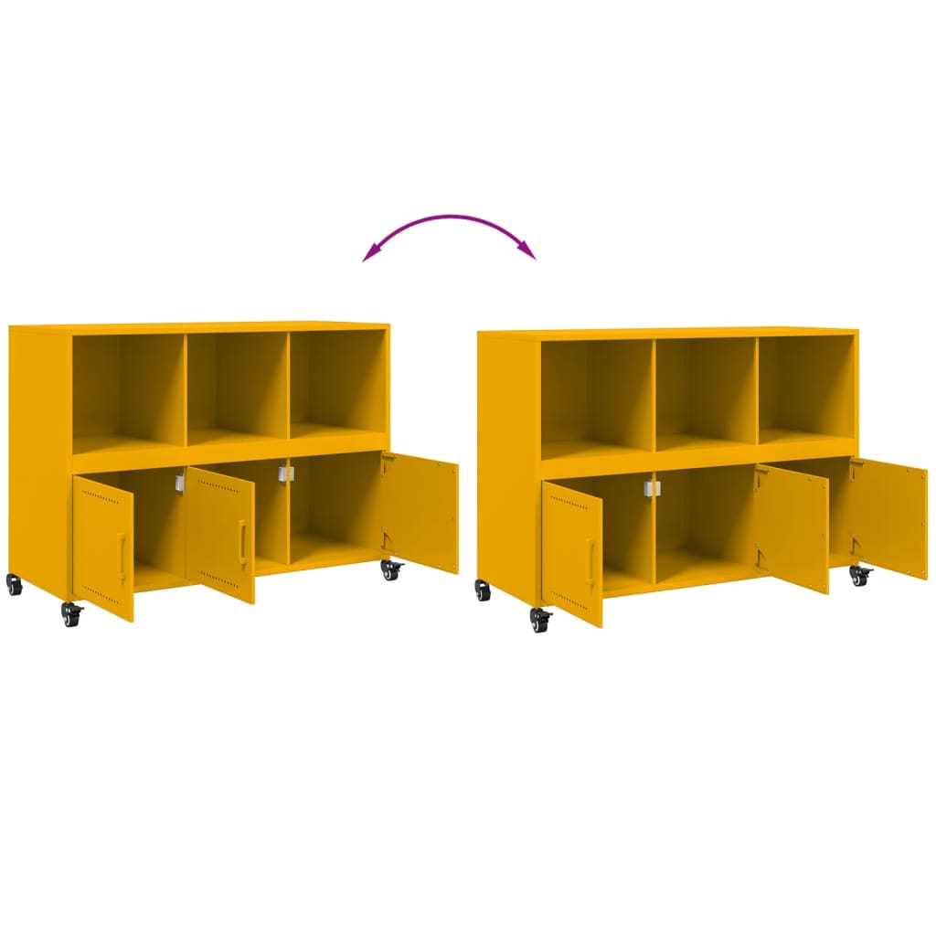 Sideboard Mustard Yellow 100.5x39x72 cm Steel