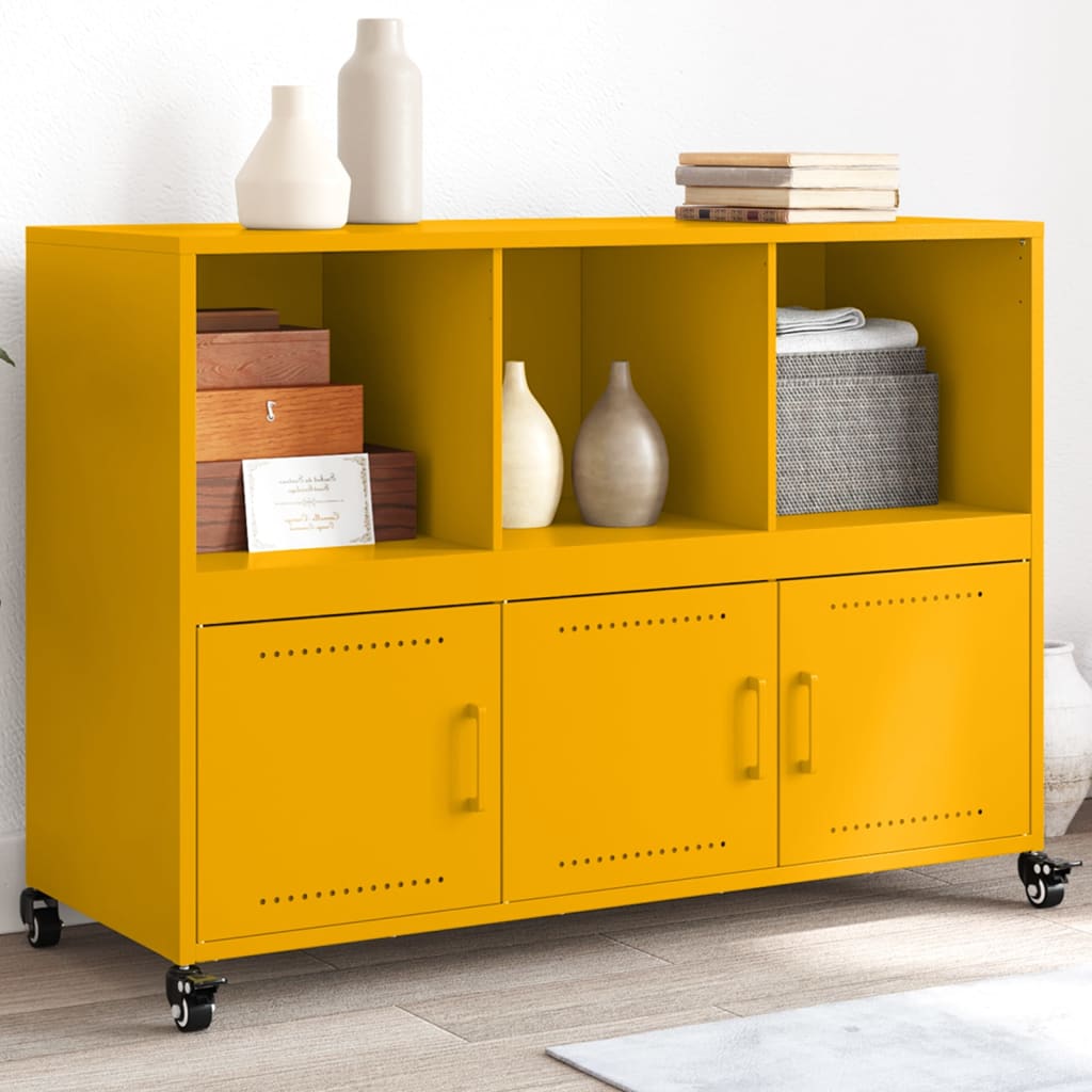 Sideboard Mustard Yellow 100.5x39x72 cm Steel