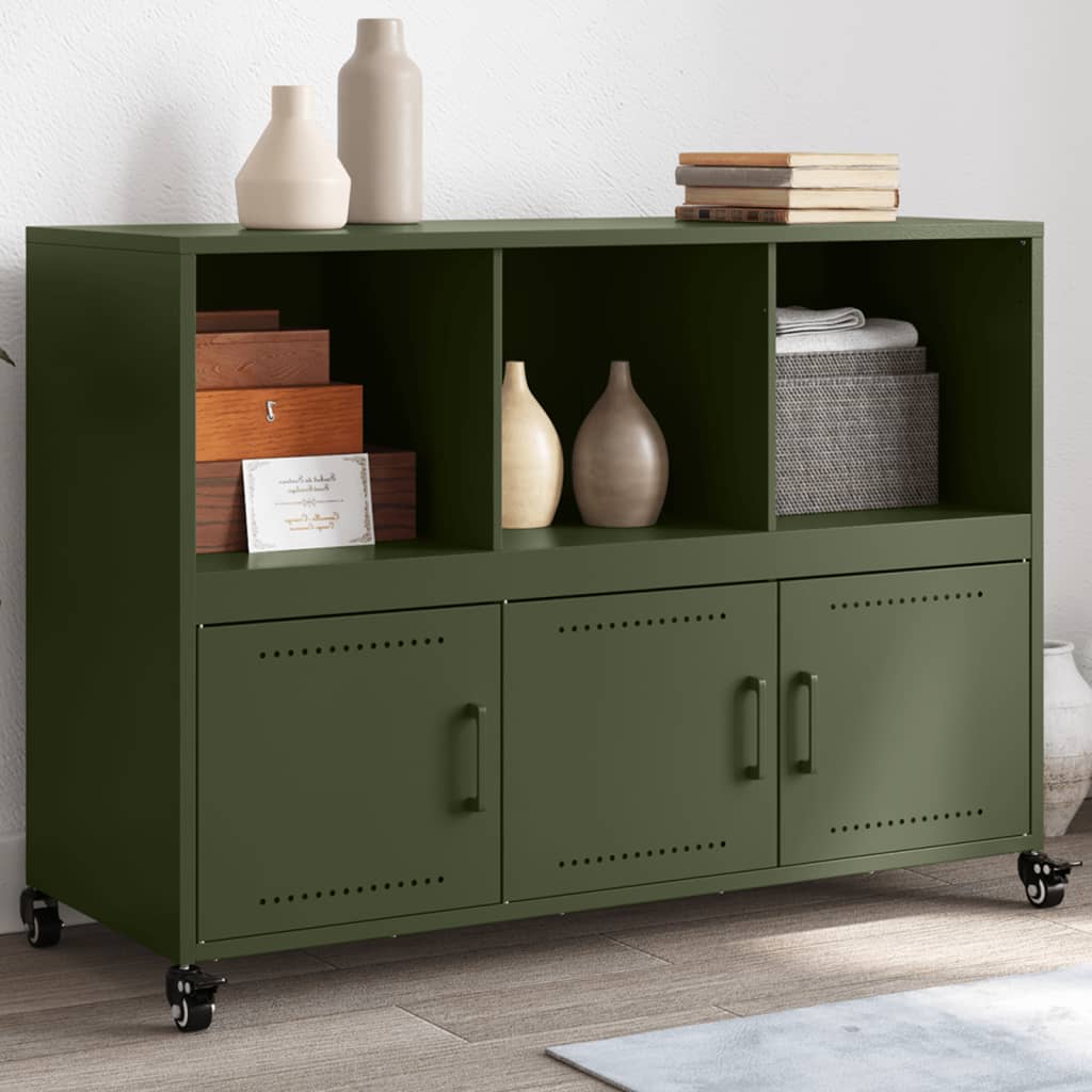 Sideboard Olive Green 100.5x39x72 cm Steel