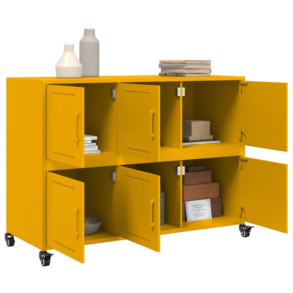 Sideboard Mustard Yellow 100.5x39x72 cm Steel