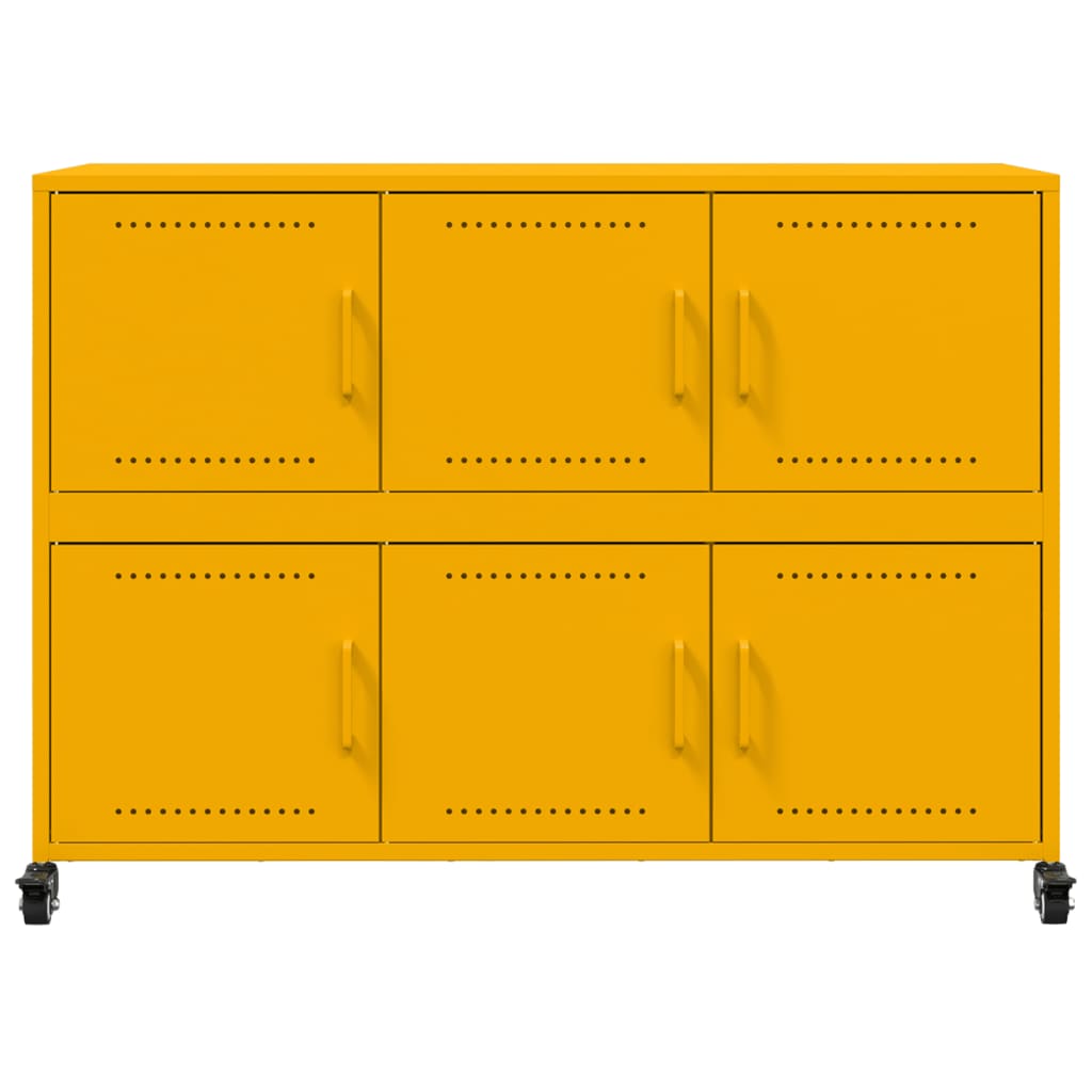 Sideboard Mustard Yellow 100.5x39x72 cm Steel