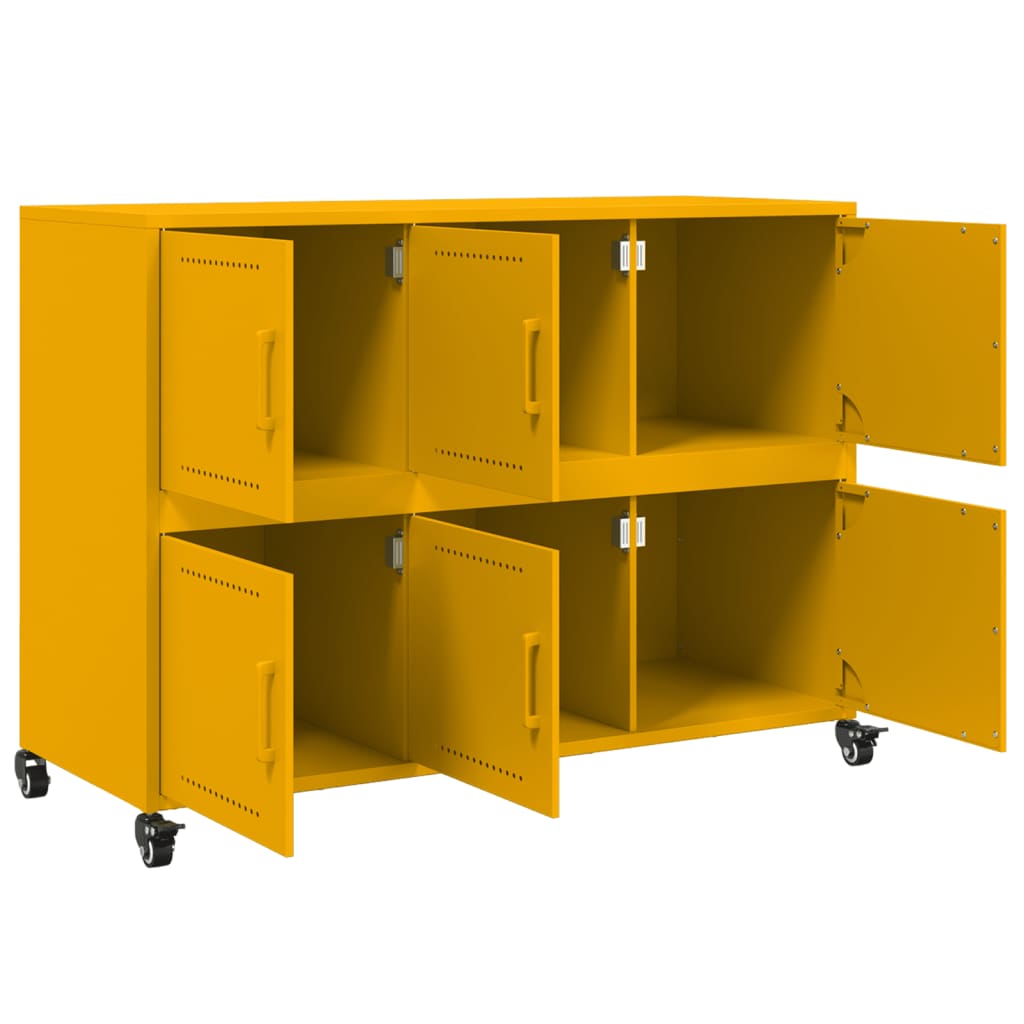 Sideboard Mustard Yellow 100.5x39x72 cm Steel
