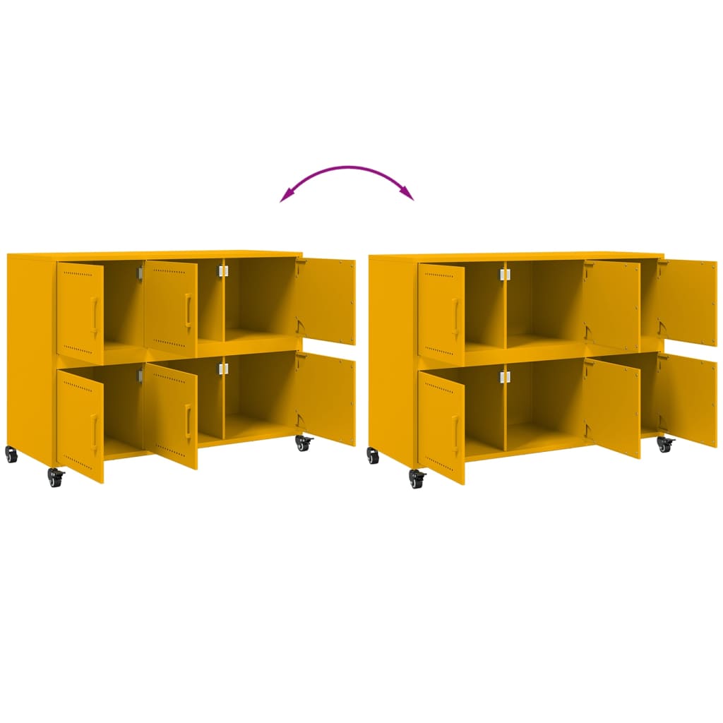 Sideboard Mustard Yellow 100.5x39x72 cm Steel