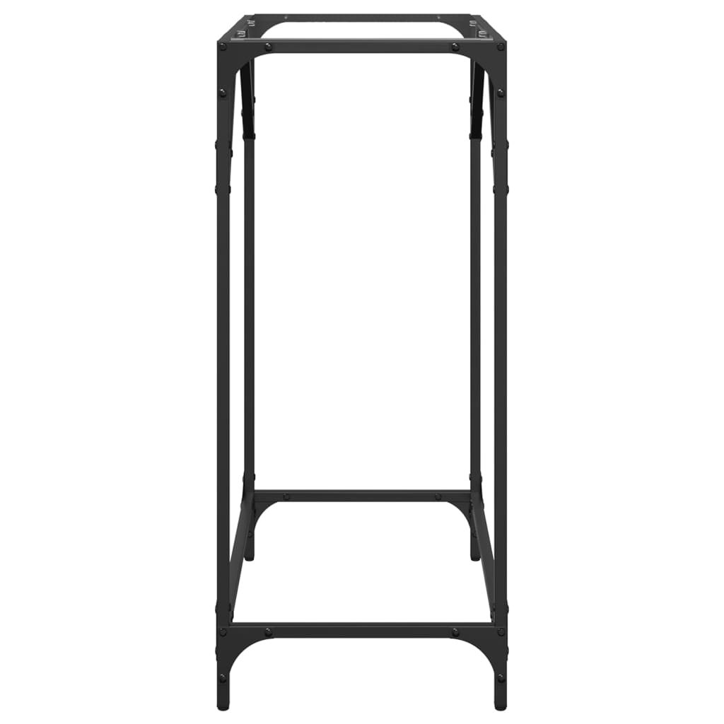 Console Table with Transparent Glass Top 60x35x81 cm Steel