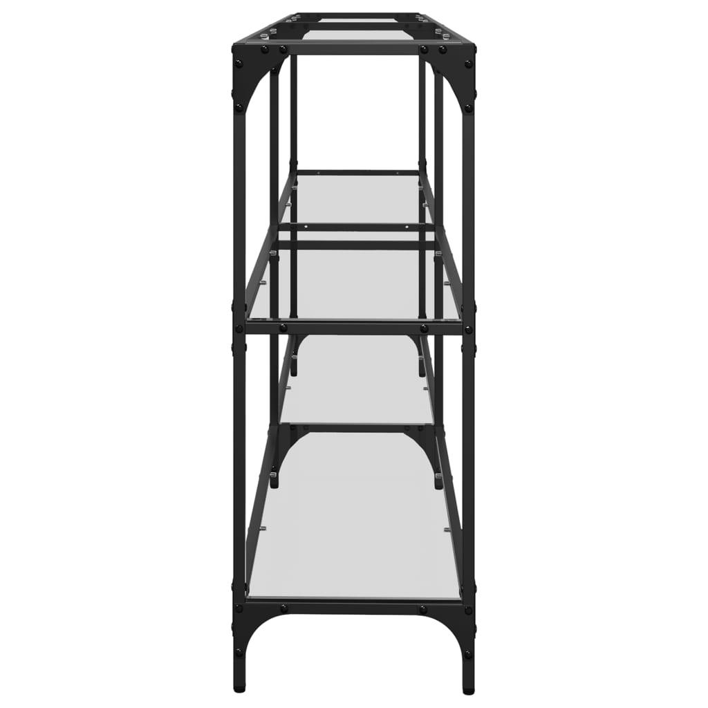 Console Table with Transparent Glass Top 194.5x30x81 cm Steel