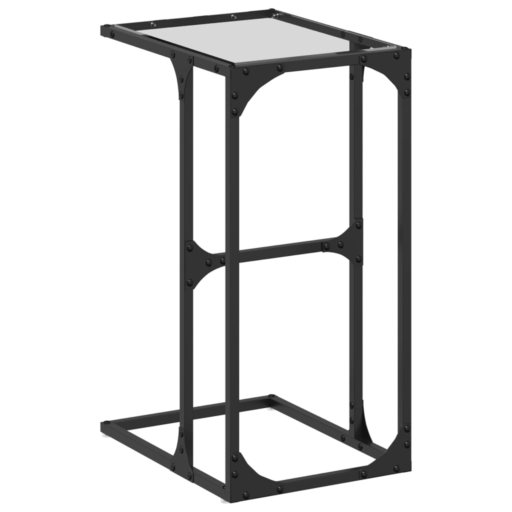 Side Table with Transparent Glass 40x30x61.5 cm Steel