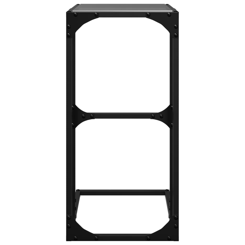 Side Table with Black Glass 40x30x61.5 cm Steel