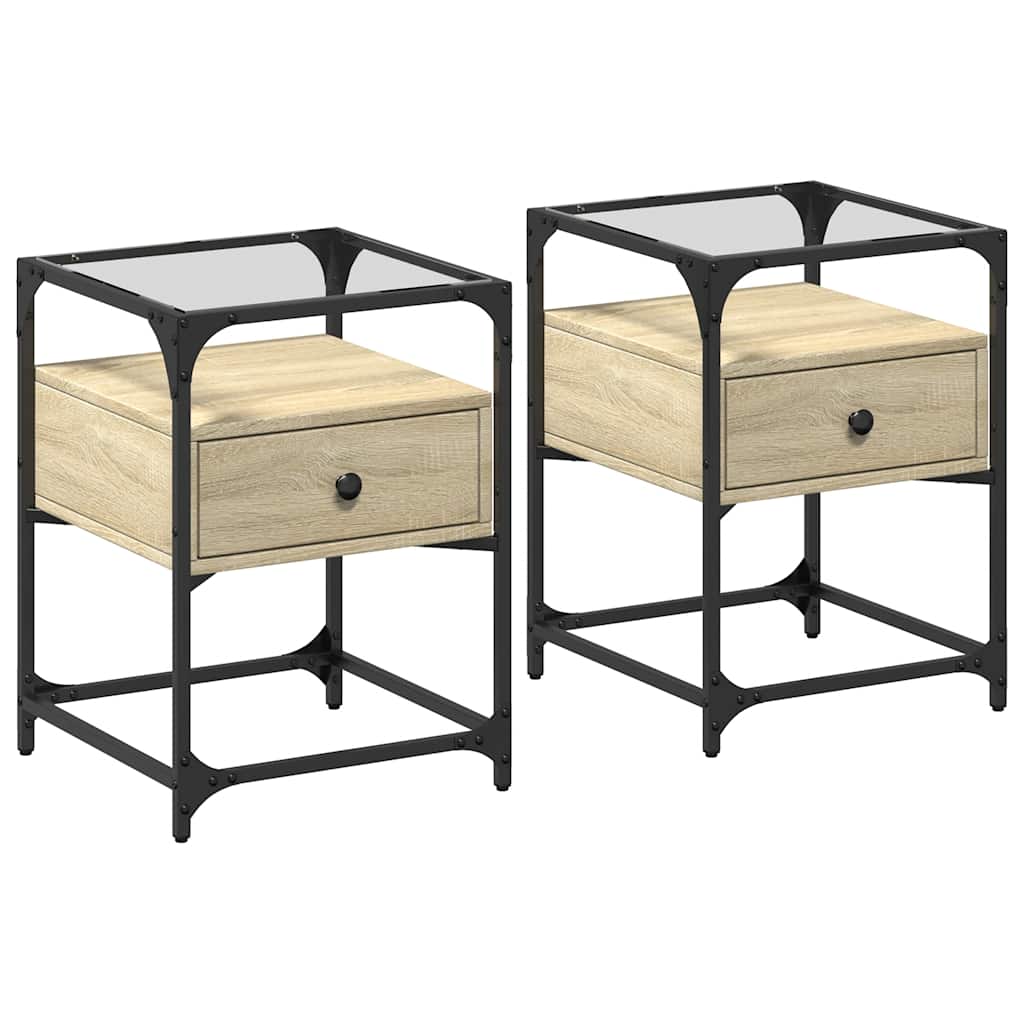Bedside Cabinets 2 pcs Sonoma Oak 40x40x55 cm Engineered Wood