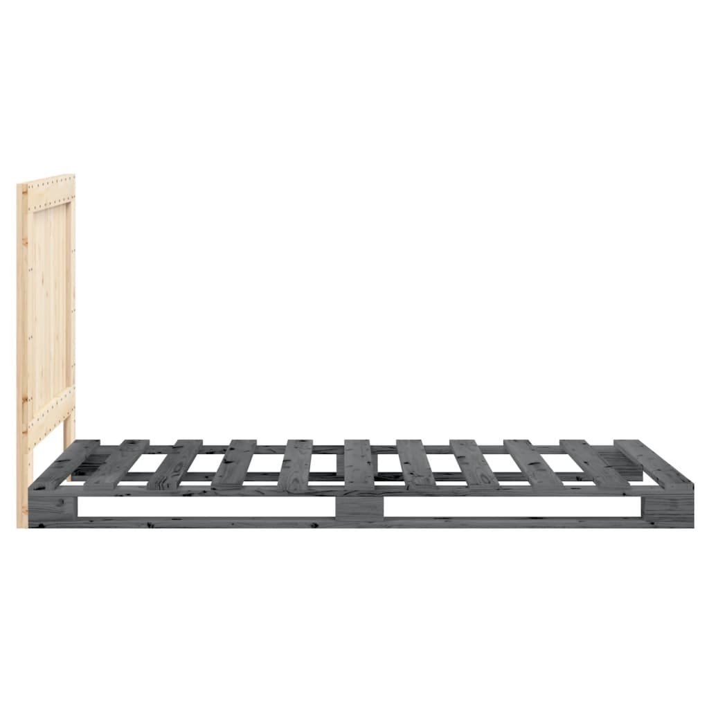 Bed Frame without Mattress  Grey 90x200 cm Solid Wood Pine