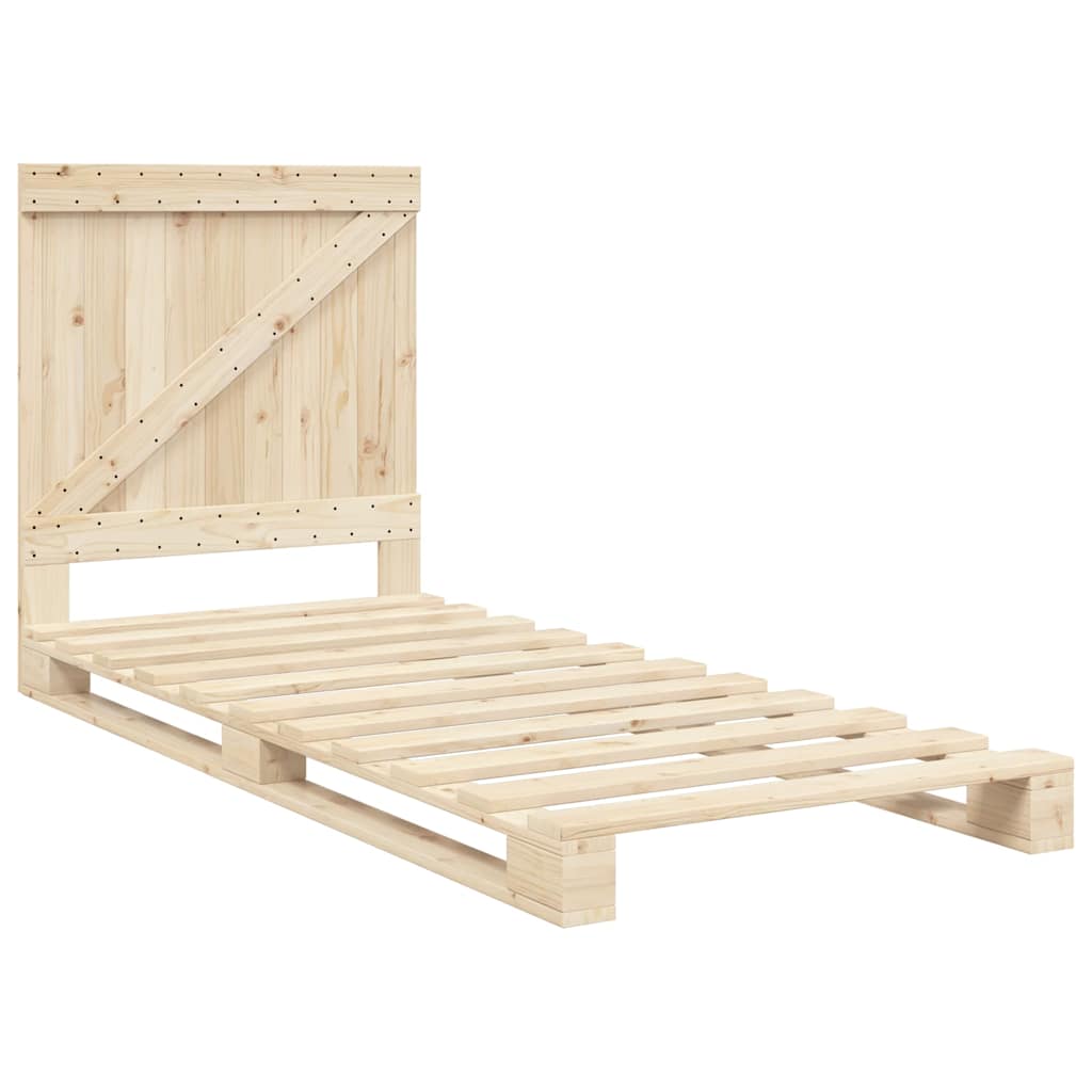 Bed Frame without Mattress with Headboard 90x200 cm Solid Wood