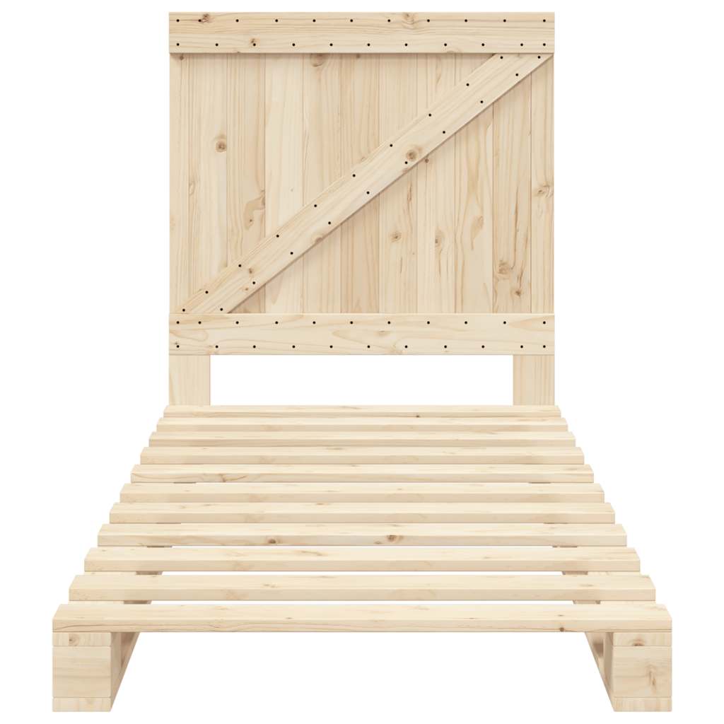 Bed Frame without Mattress with Headboard 90x200 cm Solid Wood
