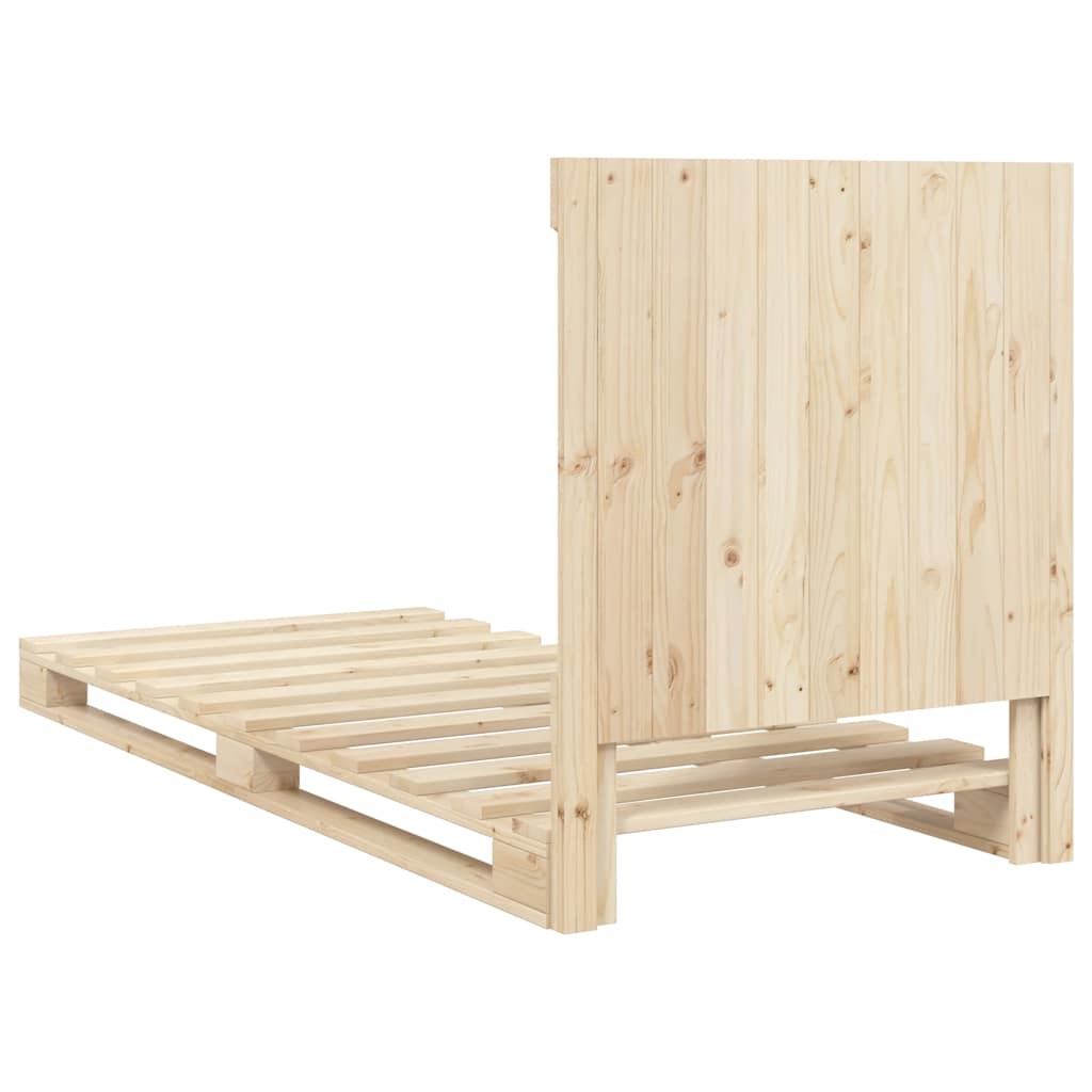 Bed Frame without Mattress with Headboard 90x200 cm Solid Wood