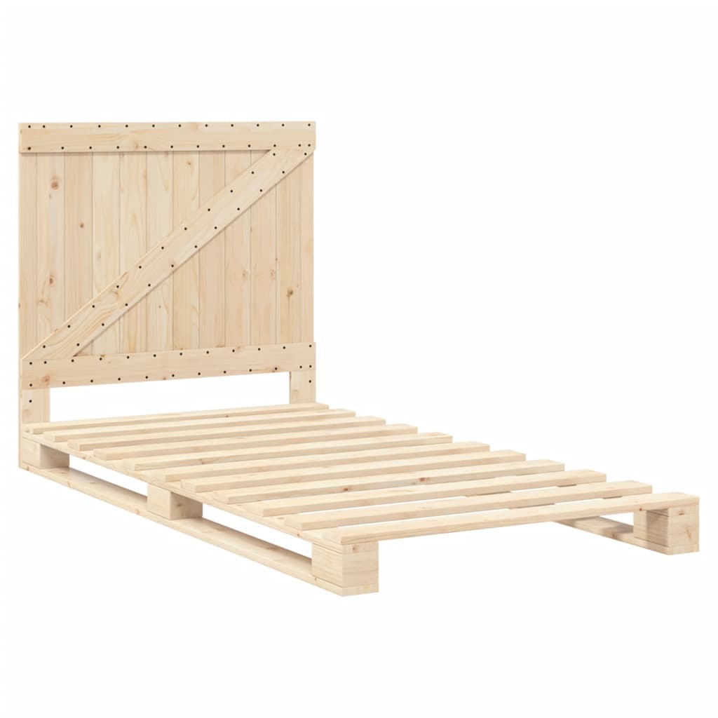 Bed Frame without Mattress with Headboard 100x200 cm Solid Wood