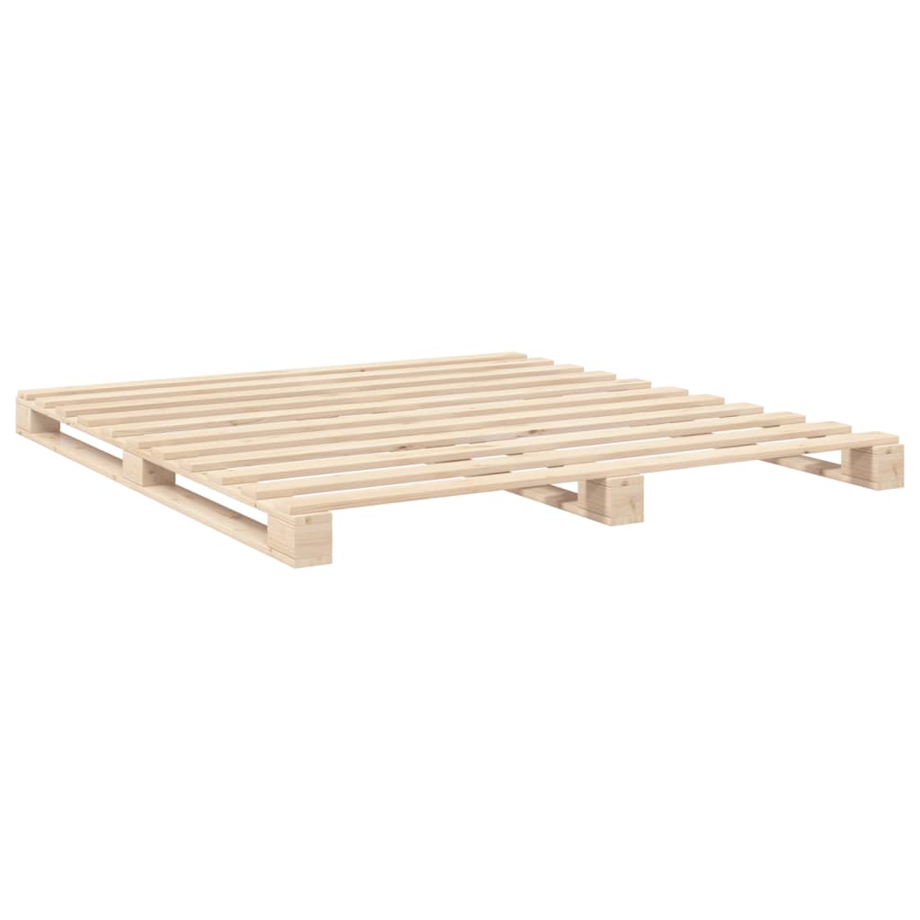 Bed Frame without Mattress with Headboard 200x200 cm Solid Wood