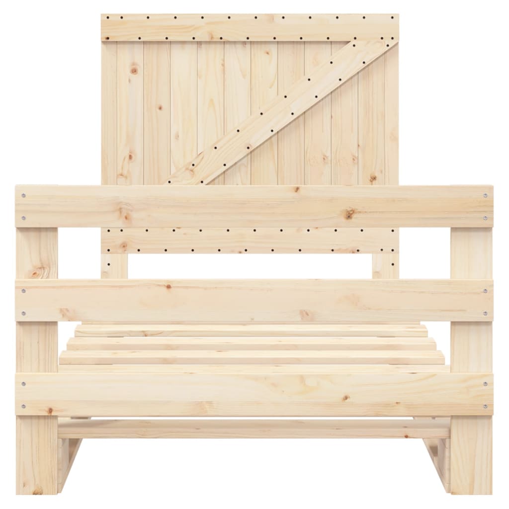 Bed Frame without Mattress with Headboard 100x200 cm Solid Wood