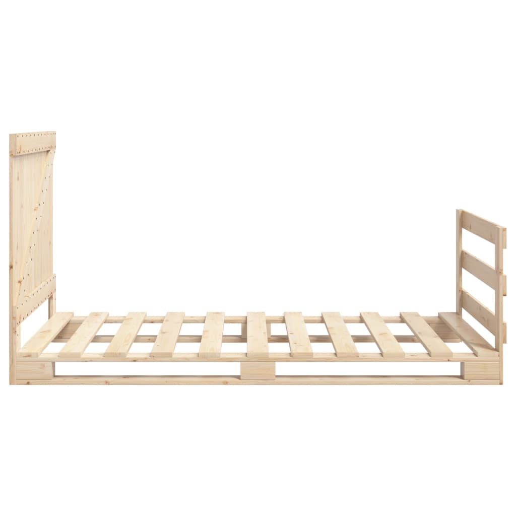 Bed Frame without Mattress with Headboard 100x200 cm Solid Wood