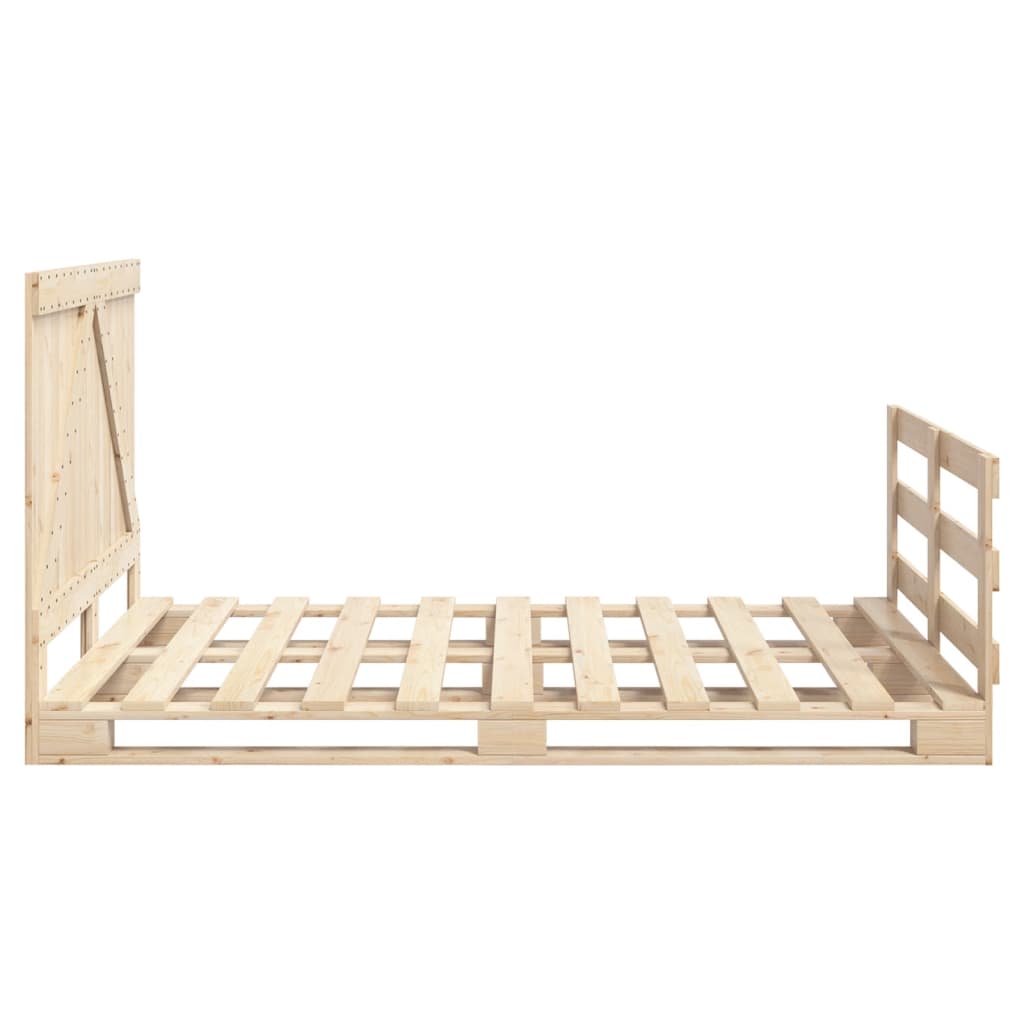 Bed Frame without Mattress with Headboard 140x200 cm Solid Wood