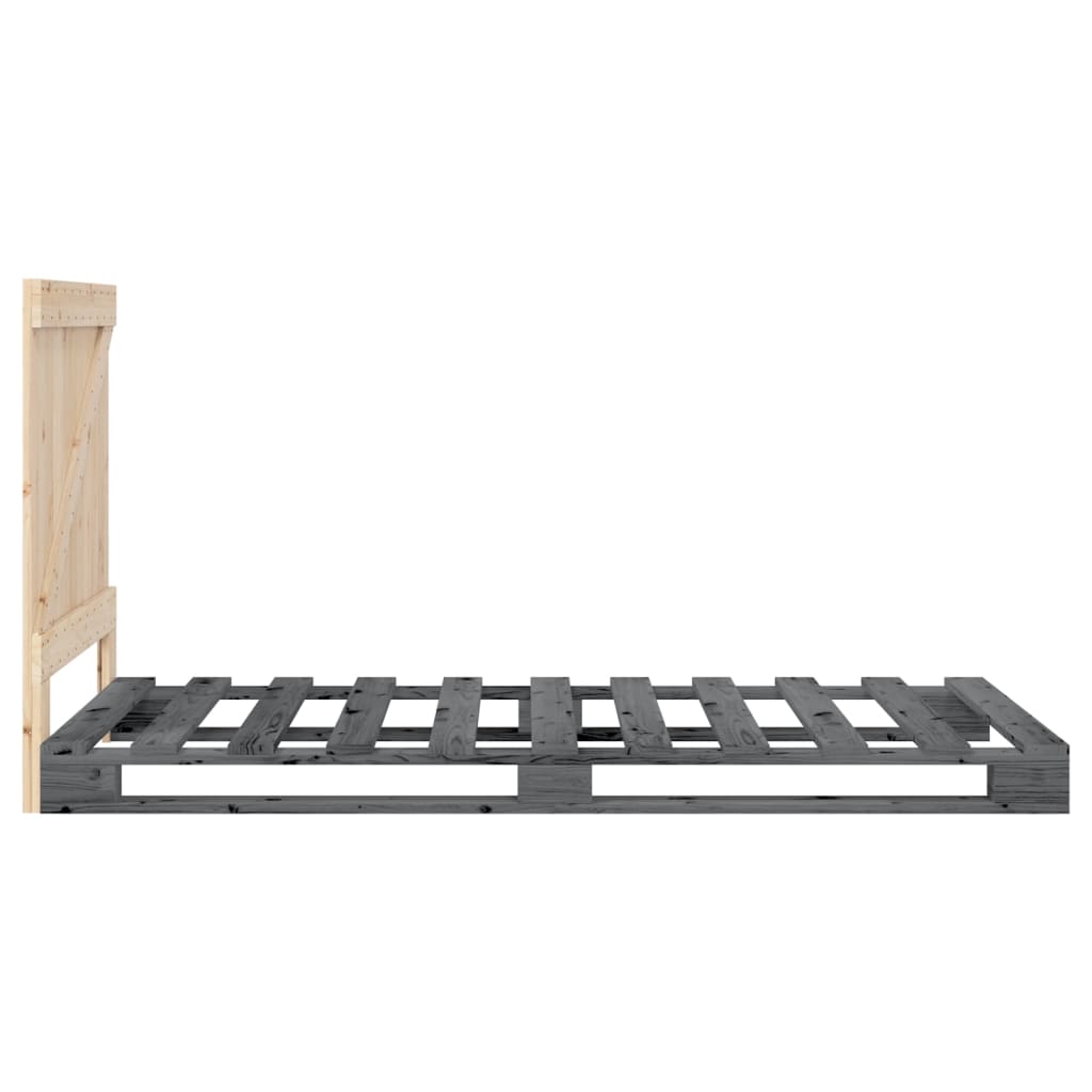 Bed Frame without Mattress  Grey 90x200 cm Solid Wood Pine